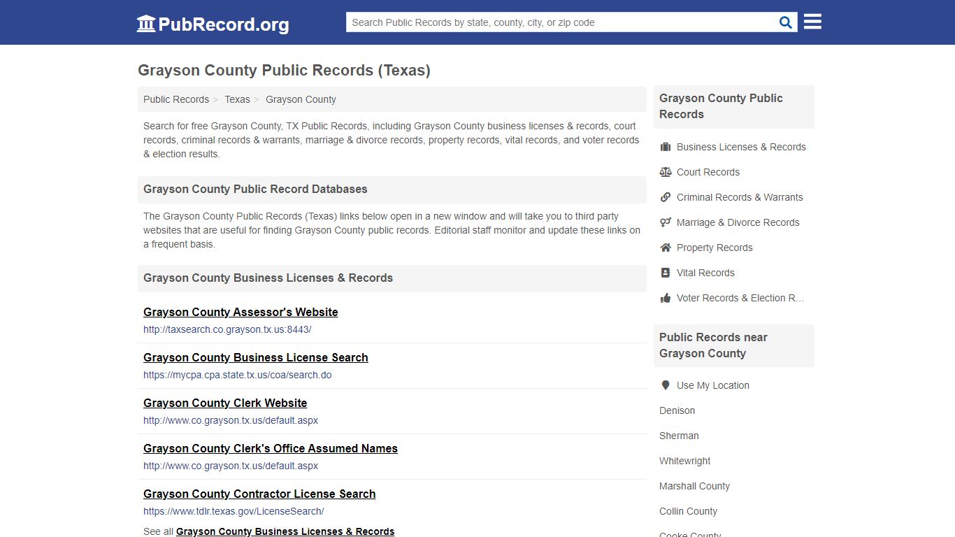 Free Grayson County Public Records (Texas Public Records)